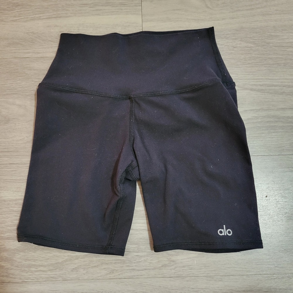 Alo Yoga Womens High Waist Biker Shorts Black Size XXS Athletic Yoga Activewear